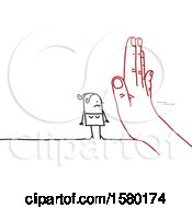 Poster, Art Print Of Stick Woman Blocked By A Giant Hand