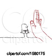 Poster, Art Print Of Stick Man Blocked By A Giant Hand