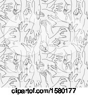Poster, Art Print Of Background Of Sketched Hands
