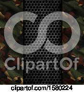 3d Perforated Metal And Camouflage Background