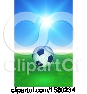 Poster, Art Print Of 3d Soccer Ball Against A Sunny Sky