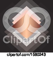 Clipart Of A Metallig Diamond Design Royalty Free Vector Illustration