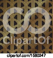 Clipart Of A Gold And Black Background Royalty Free Vector Illustration