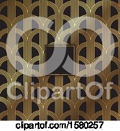 Clipart Of A Gold And Black Background Royalty Free Vector Illustration