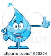 Clipart Of A Water Drop Mascot Character Holding A Thumb Up Royalty Free Vector Illustration by Hit Toon