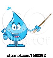 Poster, Art Print Of Water Drop Mascot Character Holding A Pointer Stick