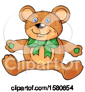 Poster, Art Print Of Teddy Bear With A Green Bow