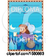 Poster, Art Print Of Tooth Fairy Flying On A Diploma