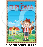 Poster, Art Print Of Cheering School Girl On A Diploma