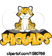 Poster, Art Print Of Sitting Jaguar Big Cat Mascot On Text