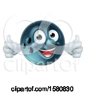 Clipart Of A Happy Bowling Ball Mascot Giving Two Thumbs Up Royalty Free Vector Illustration