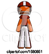 Poster, Art Print Of Orange Football Player Man Standing Facing Forward