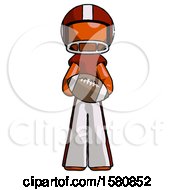 Poster, Art Print Of Orange Football Player Man Giving Football To You