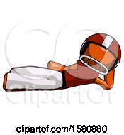 Poster, Art Print Of Orange Football Player Man Reclined On Side