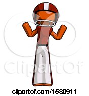 Poster, Art Print Of Orange Football Player Man Shrugging Confused