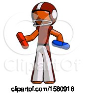 Poster, Art Print Of Orange Football Player Man Red Pill Or Blue Pill Concept
