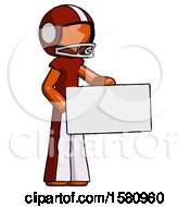 Poster, Art Print Of Orange Football Player Man Presenting Large Envelope
