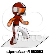 Poster, Art Print Of Orange Football Player Man On Postage Envelope Surfing