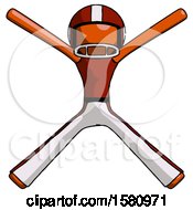 Orange Football Player Man With Arms And Legs Stretched Out