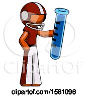 Poster, Art Print Of Orange Football Player Man Holding Large Test Tube