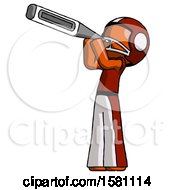 Poster, Art Print Of Orange Football Player Man Thermometer In Mouth