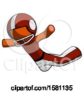 Poster, Art Print Of Orange Football Player Man Skydiving Or Falling To Death