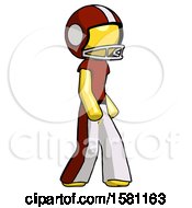 Poster, Art Print Of Yellow Football Player Man Walking Turned Right Front View