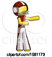 Poster, Art Print Of Yellow Football Player Man Presenting Something To His Left