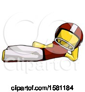 Poster, Art Print Of Yellow Football Player Man Reclined On Side