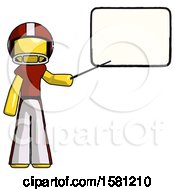 Poster, Art Print Of Yellow Football Player Man Giving Presentation In Front Of Dry-Erase Board