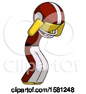Poster, Art Print Of Yellow Football Player Man With Headache Or Covering Ears Turned To His Right