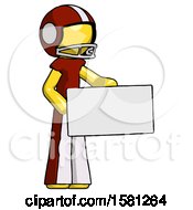 Poster, Art Print Of Yellow Football Player Man Presenting Large Envelope
