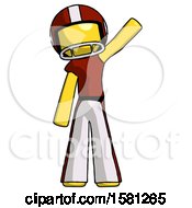 Poster, Art Print Of Yellow Football Player Man Waving Emphatically With Left Arm