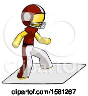 Poster, Art Print Of Yellow Football Player Man On Postage Envelope Surfing