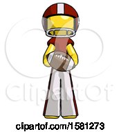 Poster, Art Print Of Yellow Football Player Man Giving Football To You