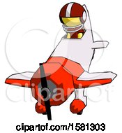 Poster, Art Print Of Yellow Football Player Man In Geebee Stunt Plane Descending Front Angle View