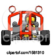 Poster, Art Print Of Yellow Football Player Man Riding Sports Buggy Front View