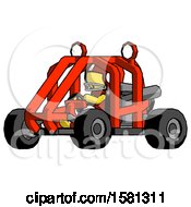 Poster, Art Print Of Yellow Football Player Man Riding Sports Buggy Side Angle View
