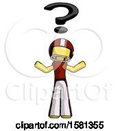 Poster, Art Print Of Yellow Football Player Man With Question Mark Above Head Confused