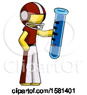 Poster, Art Print Of Yellow Football Player Man Holding Large Test Tube