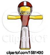 Yellow Football Player Man T Pose Arms Up Standing