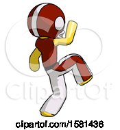 Poster, Art Print Of Yellow Football Player Man Kick Pose Start