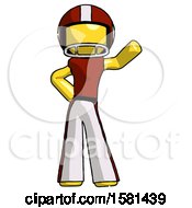 Poster, Art Print Of Yellow Football Player Man Waving Left Arm With Hand On Hip