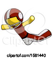 Poster, Art Print Of Yellow Football Player Man Skydiving Or Falling To Death