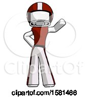 Poster, Art Print Of White Football Player Man Waving Left Arm With Hand On Hip