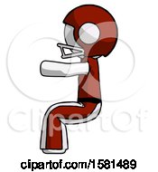 White Football Player Man Sitting Or Driving Position