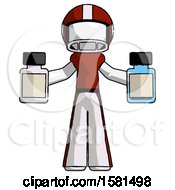 Poster, Art Print Of White Football Player Man Holding Two Medicine Bottles