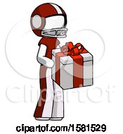 Poster, Art Print Of White Football Player Man Giving A Present