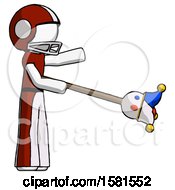 Poster, Art Print Of White Football Player Man Holding Jesterstaff - I Dub Thee Foolish Concept