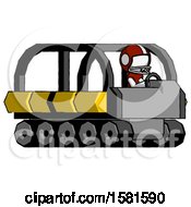 Poster, Art Print Of White Football Player Man Driving Amphibious Tracked Vehicle Side Angle View